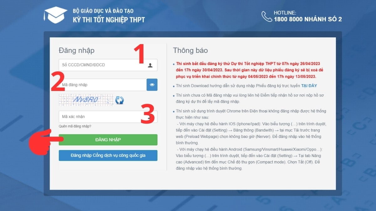 Hướng dẫn đăng ký dự thi THPT Quốc gia 2026 trực tuyến đơn giản